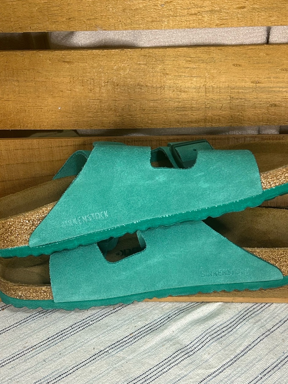 TURQUOISE BIRKENSTOCK SANDALS - Picture 4 of 4